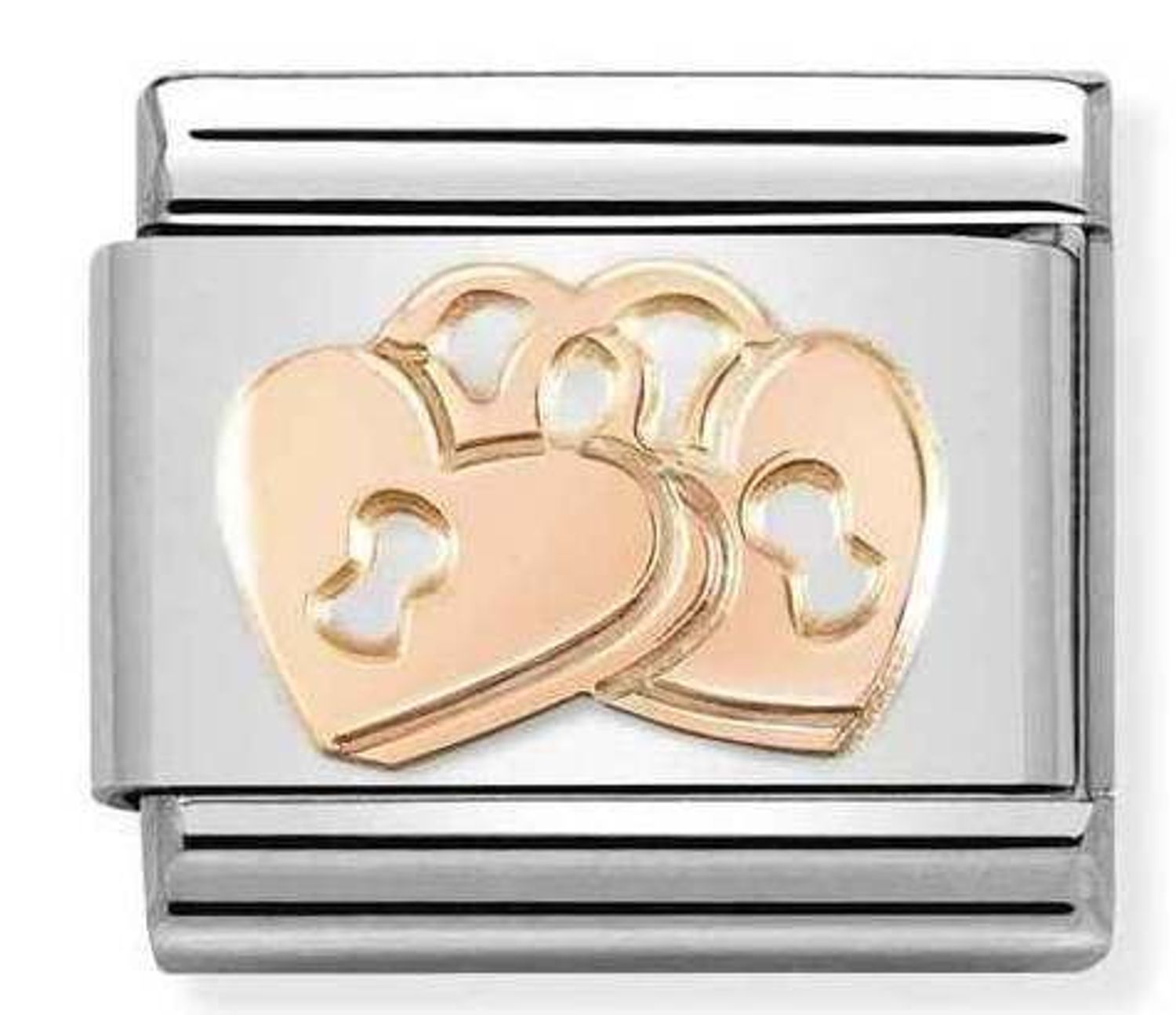 Nomination Link 9K zawieszka różowe złoto 'Miłosne kłódki' 430104 39.jpg